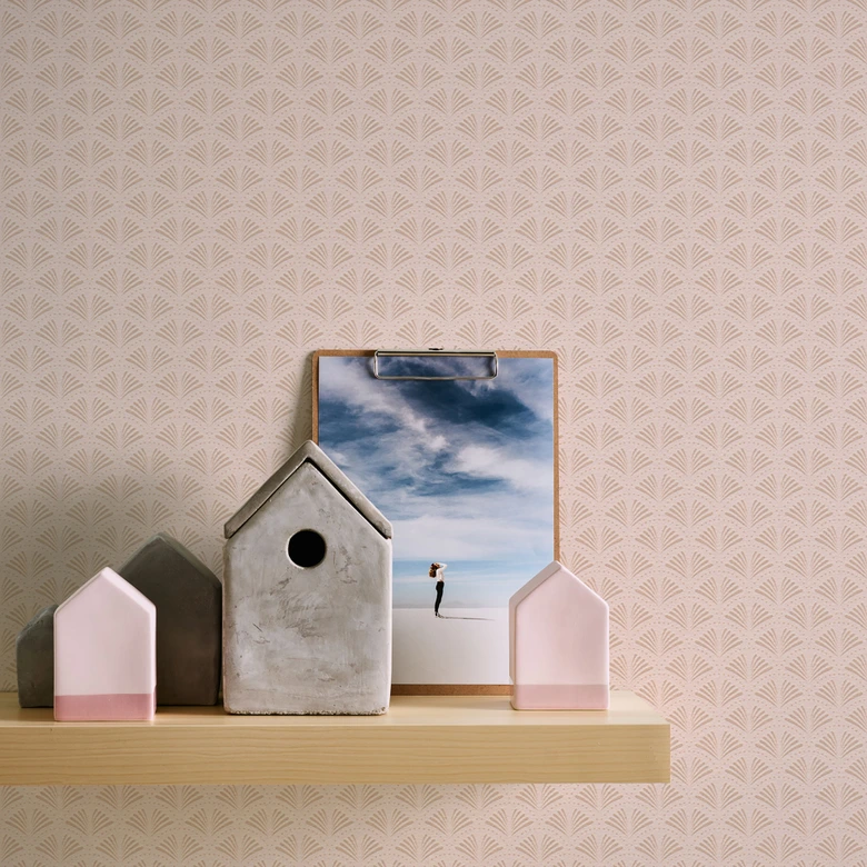 A.S. Création Vliestapete Trendwall 2 Art Deco Tapete creme, metallic, rosa 