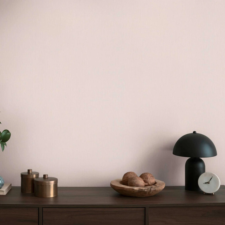 Unit wallpaper Rosé - non-woven wallpaper with a fine texture for soft elegance 