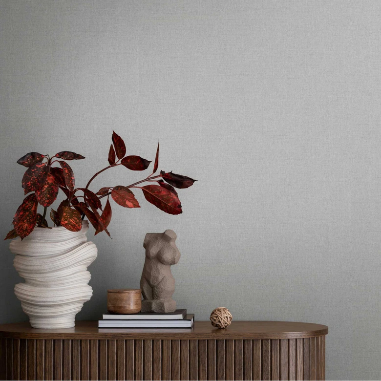 Unitapete in Leinenoptik Grau – Strukturtapete zeitlose Eleganz 