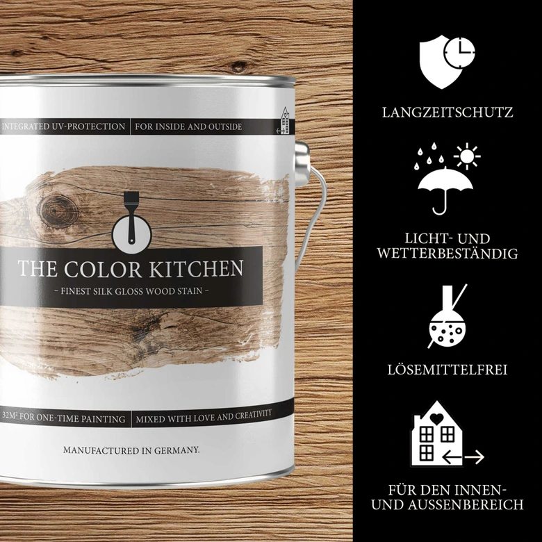 Egetræsbejdse til indendørs og udendørs brug - silkeglans 2,5l - The Color Kitchen 