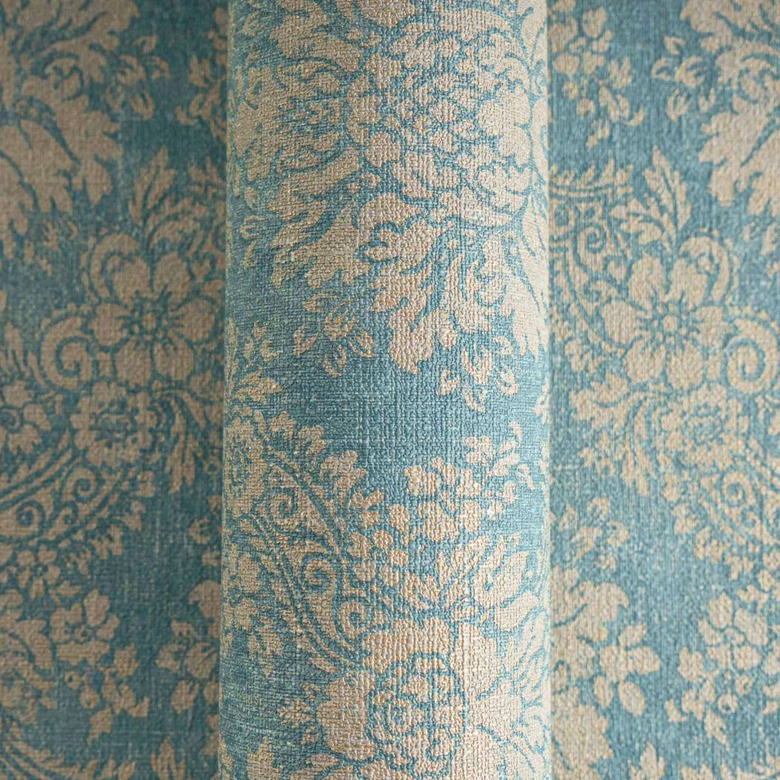 A.S. Création papier peint baroque bleu et argent papier peint intissé style baroque 