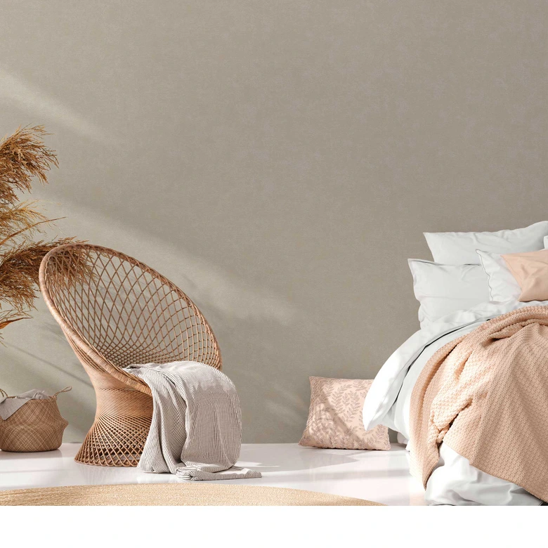 Unitapete mit Textil-Optik Beige – Einfarbige Tapete strukturiert – Vliestapete 