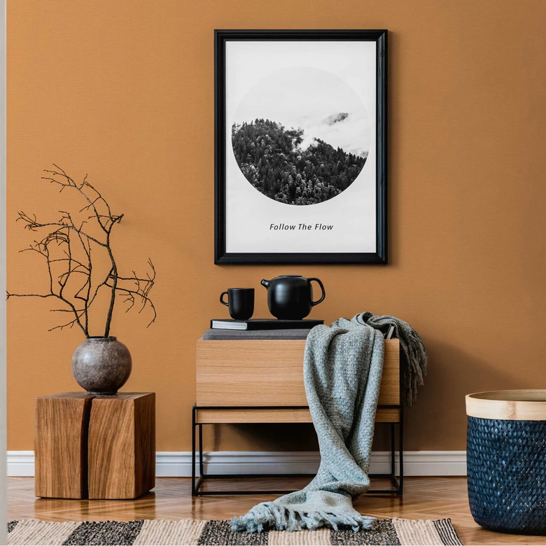 Strukturtapete in Leinenoptik Senfgelb – Moderne Vliestapete warm & einladend 