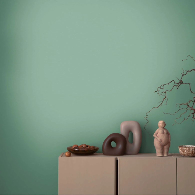 Textuurbehang in linnenlook mintgroen - modern Vliesbehang fris & harmonieus 