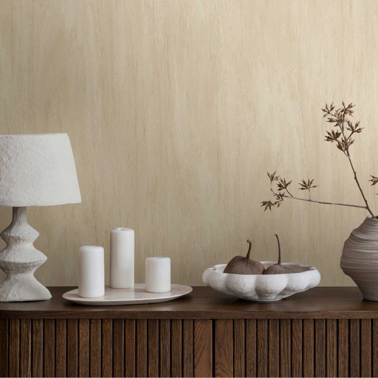 Holzoptik-Tapete in Beige – Moderne Vliestapete mit natürlicher Struktur 