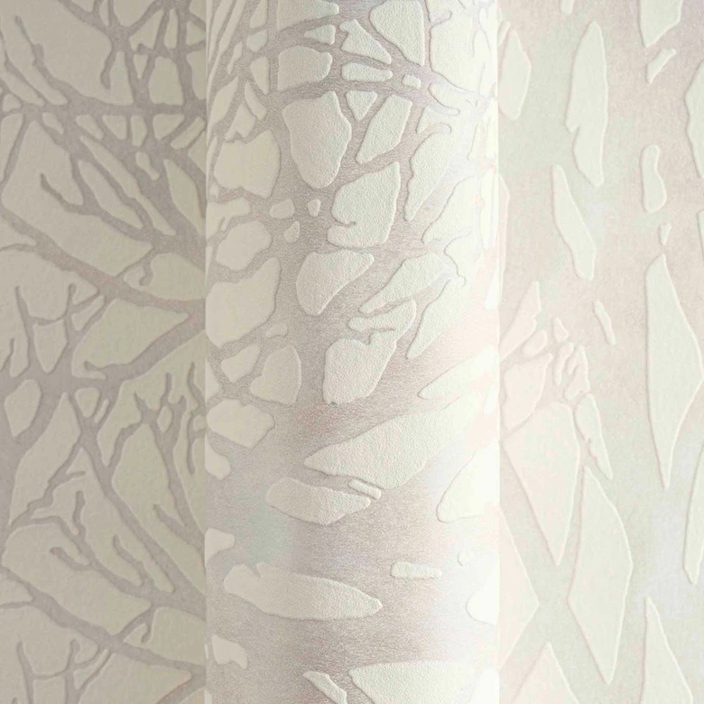 Papier peint forêt blanc gris - Papier peint intissé Nature A.S. Création 