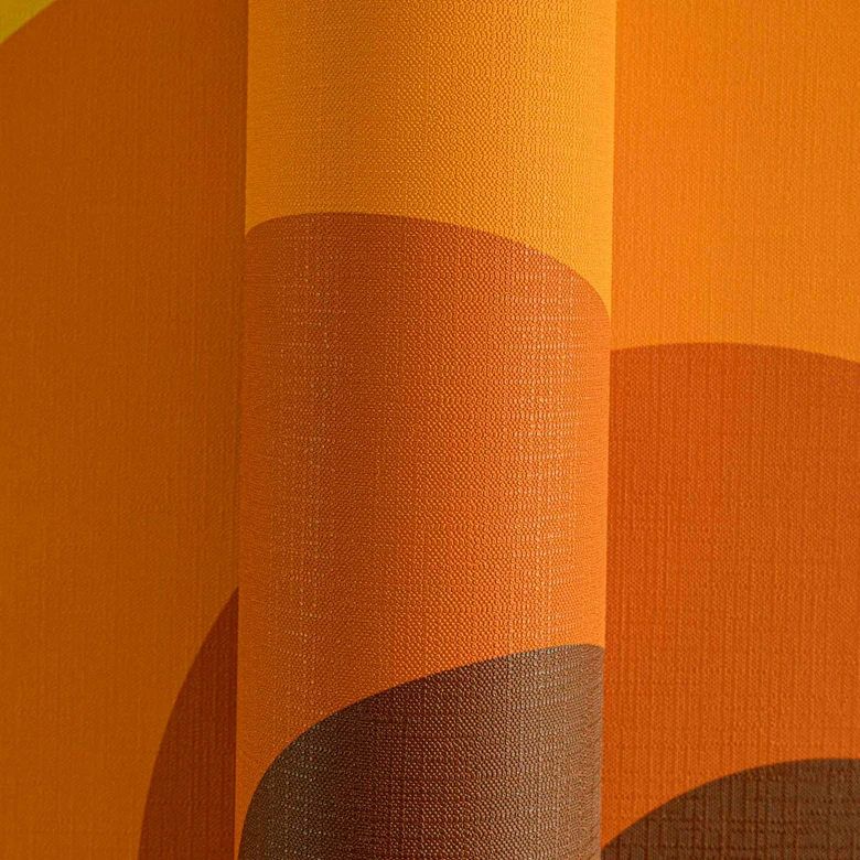 Retro Tapete Braun Gelb Orange Vliestapete 70er Jahre Stil Vintage für Wohnzimmer von A.S. Création 