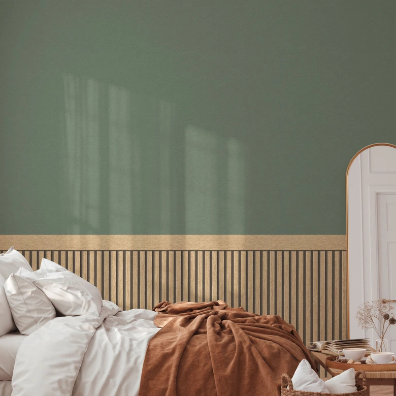 Papier peint bois aspect acoustique marron noir - Papier peint intissé avec structure 3D 