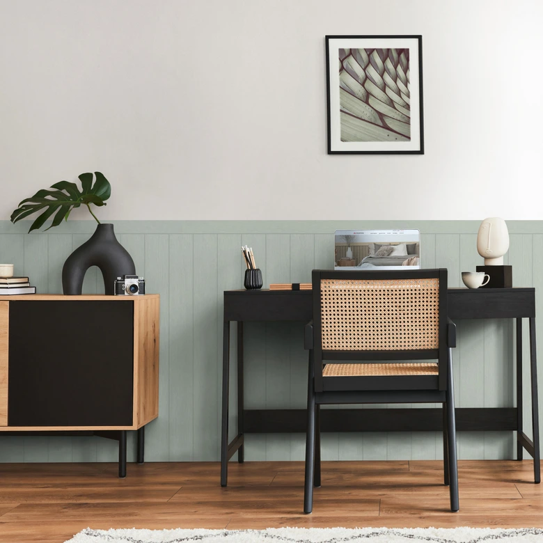 Acoustic mint green wood panel wallpaper - non-woven wallpaper with Scandinavian texture 
