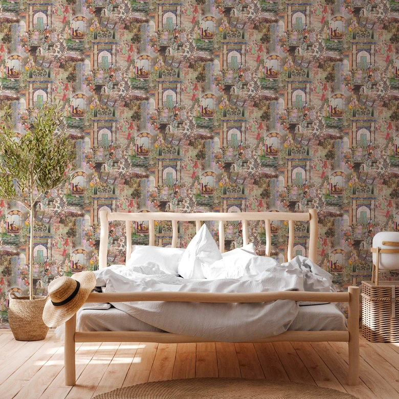 A.S. Création orientalische Tapete Dream Flowery Vliestapete grün, orange, gelb, braun 