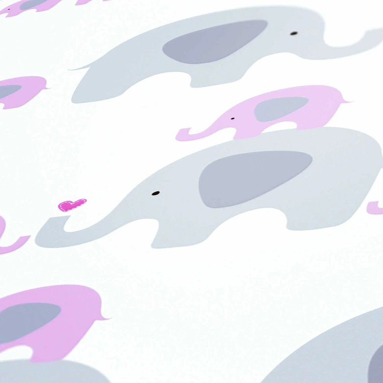 A.S. Création Kinderzimmertapete Little Love Vliestapete mit niedlichen Elefanten rosa, grau, weiß 