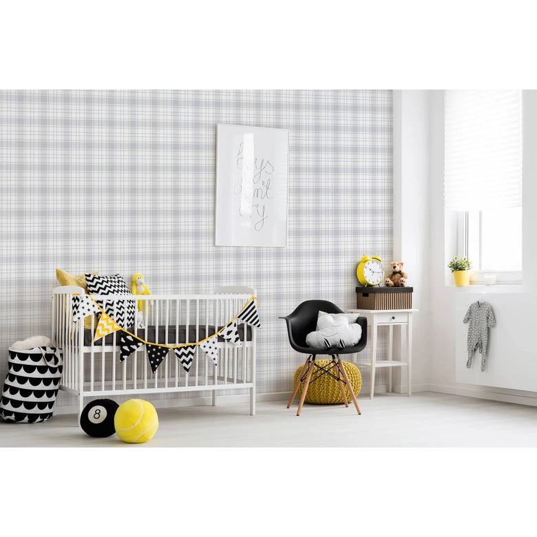 A.S. Création Kinderzimmertapete Little Love Vliestapete kariert beige, grau, weiß 