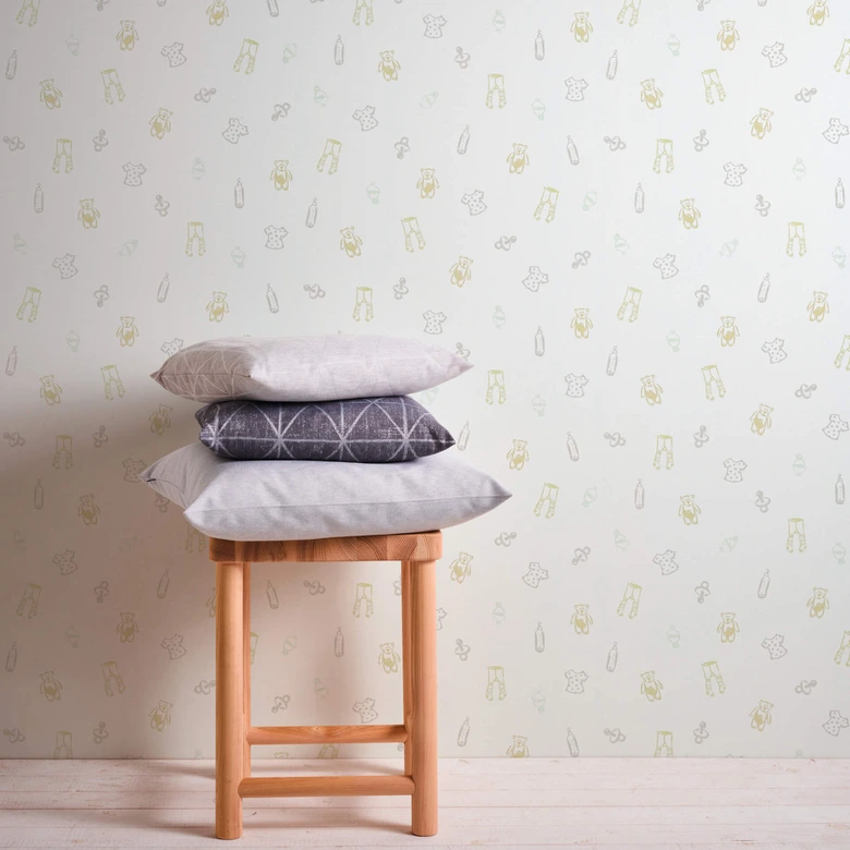 A.S. Création Vliestapete Little Stars Kinderzimmertapete mit Teddybären für Babys creme, metallic, weiß 