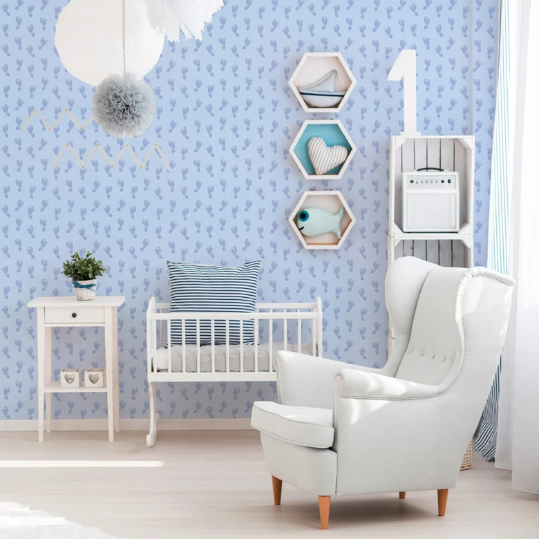 A.S. Création Little Stars   Papier peint enfant - Bleu, Métallisé 