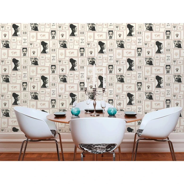 Livingwalls papier peint intissé Metropolitan Stories papier peint Lola Paris beige;noir;blanc 