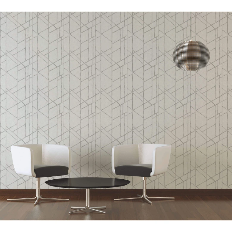 Livingwalls Vliestapete Metropolitan Stories Francesca Milano geometrische Tapete metallic, weiß 