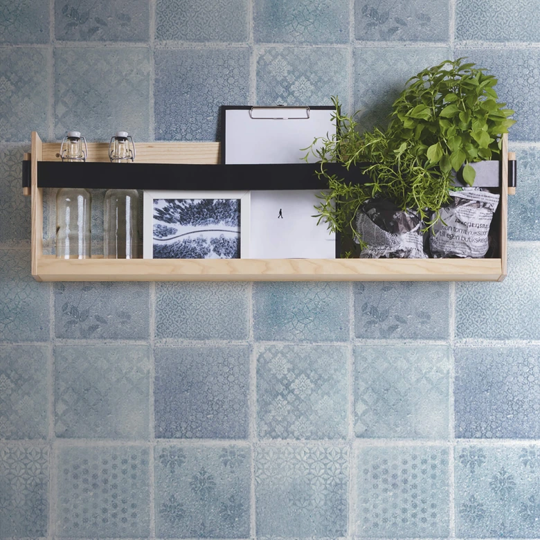A.S. Création Vliestapete Neue Bude 2.0 Tropical Concret Fliesentapete blau, creme, grau 