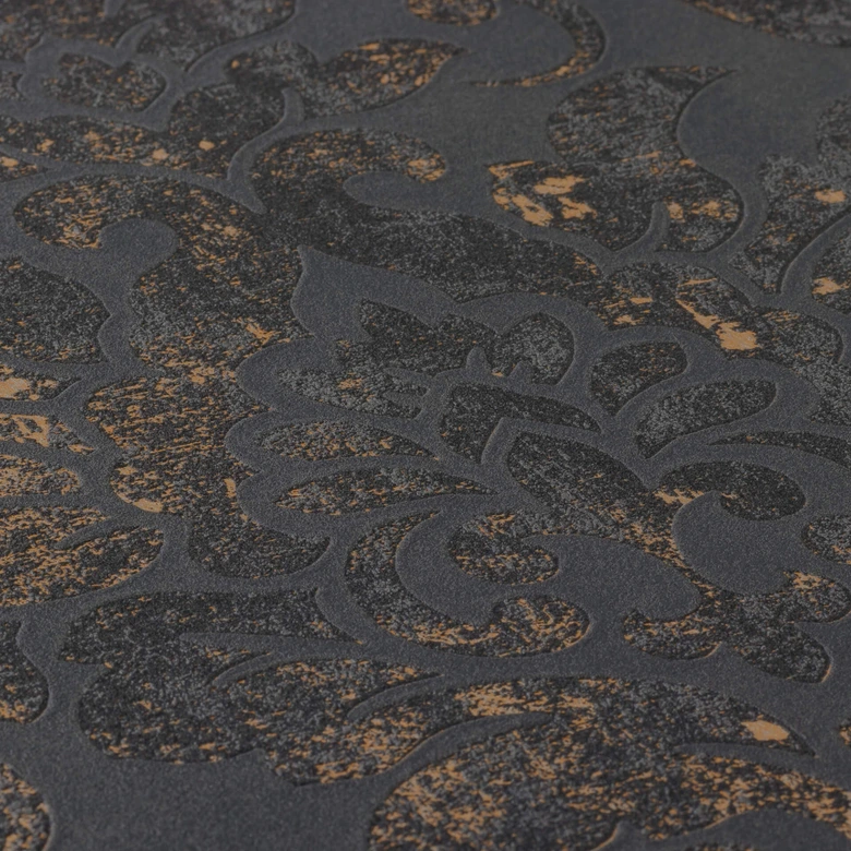 A.S. Création Papier peint Intissé Neue Bude 2.0 Edition 2 baroque glamour noir, métallique 