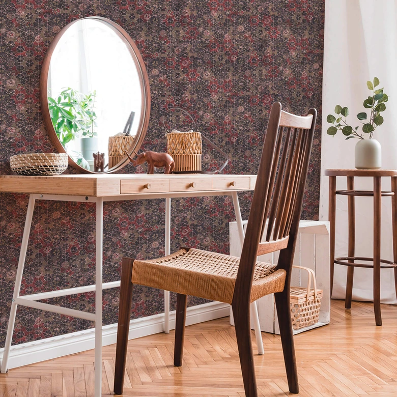 Livingwalls Papier peint intissé New Walls Finca Home motif carrelage rouge, marron, rose 
