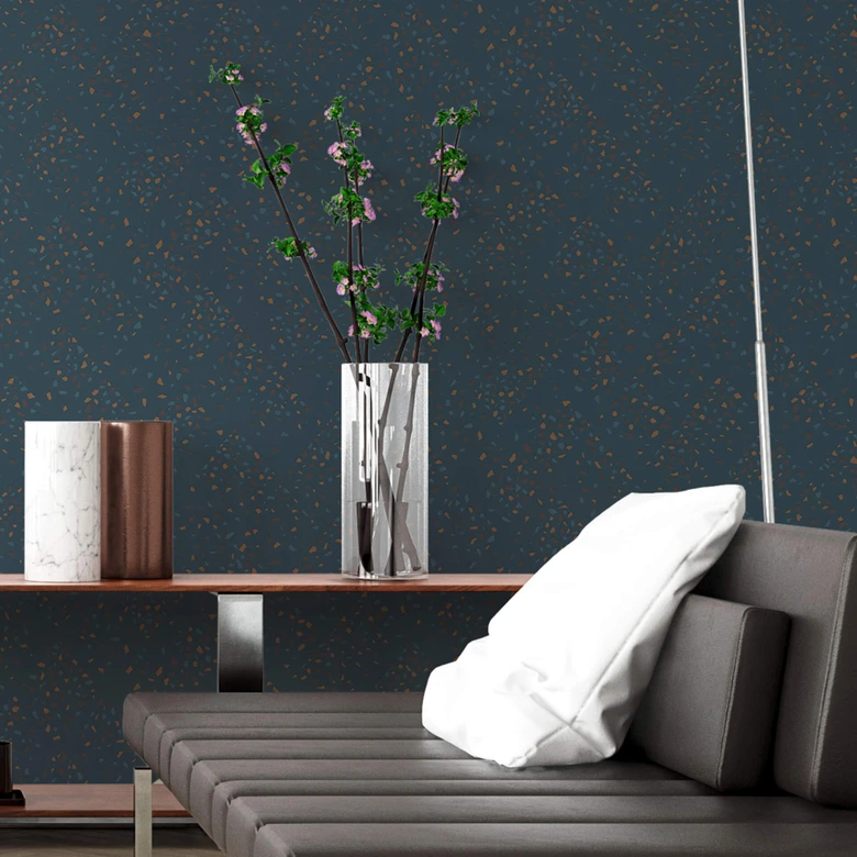 Livingwalls Vliestapete New Walls 50's Glam blau, braun, grün 