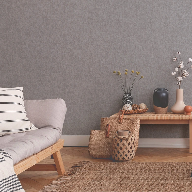 Livingwalls Papier peint intissé New Walls Cosy & Relax uni gris, beige, marron  