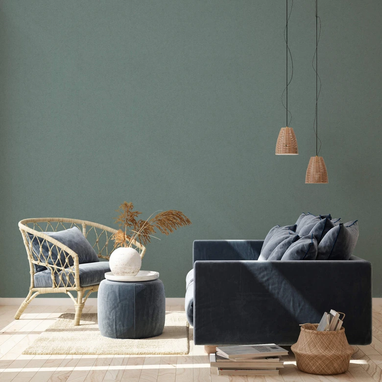 Livingwalls Vliestapete New Walls Cosy & Relax Unitapete einfarbig grün 