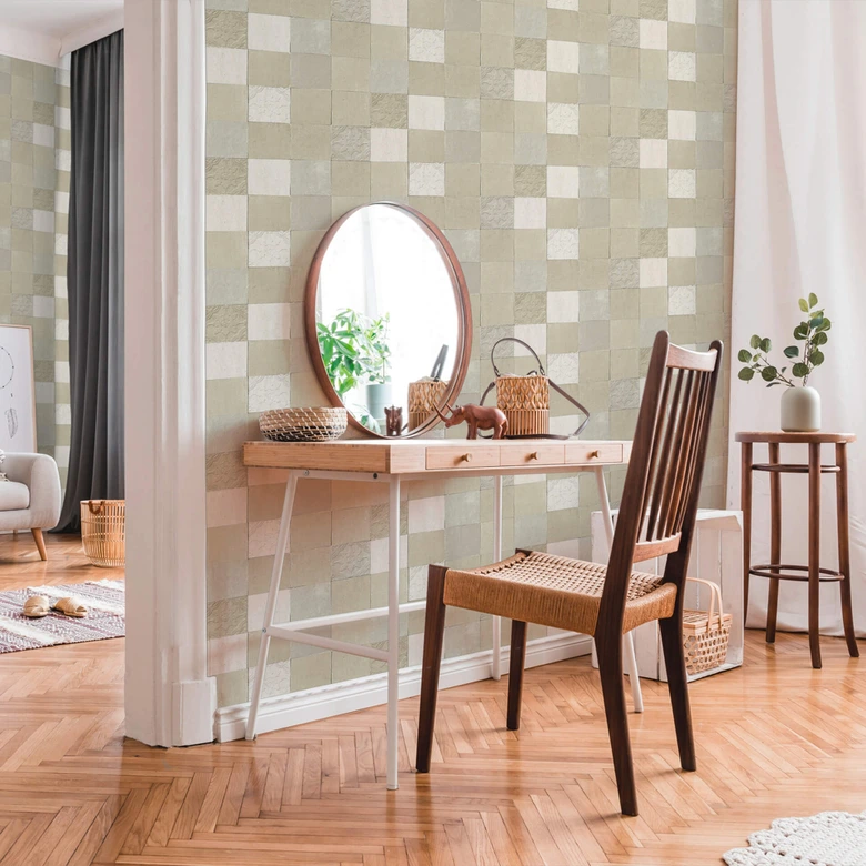 Livingwalls Papier peint intissé New Walls Finca Home motif carrelage crème, gris 