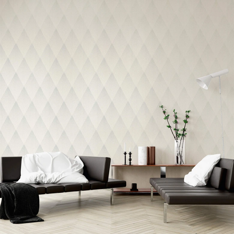 Livingwalls Vliestapete New Walls 50's Glam geometrische Tapete grau, metallic, weiß 