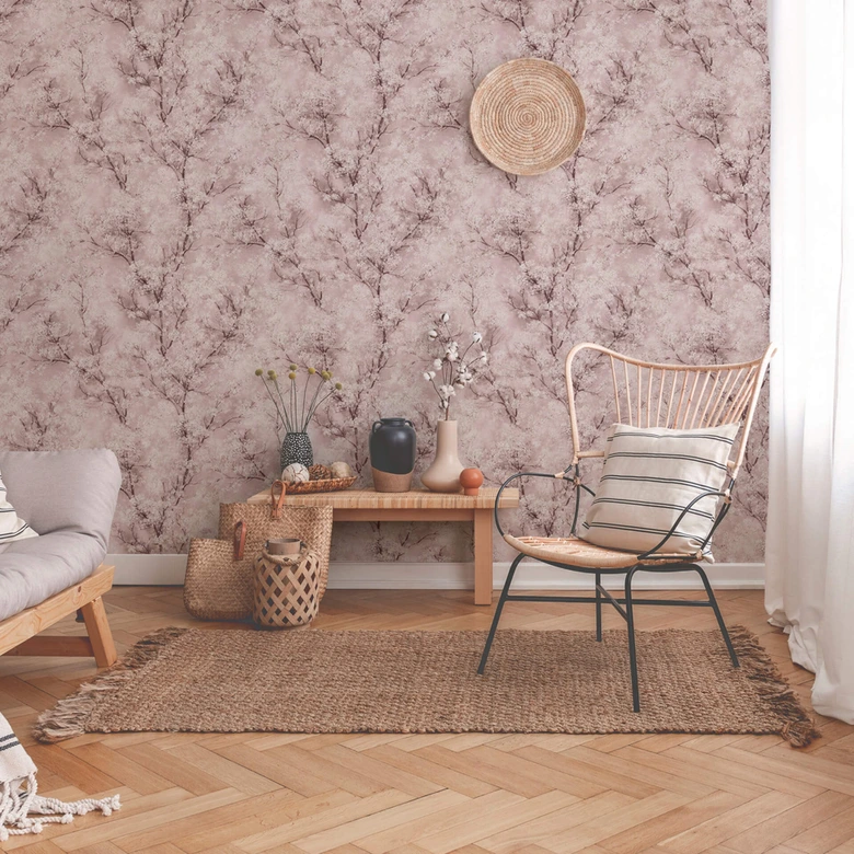 Livingwalls Papier peint intissé New Walls Cosy & Relax floral rose, blanc, crème 