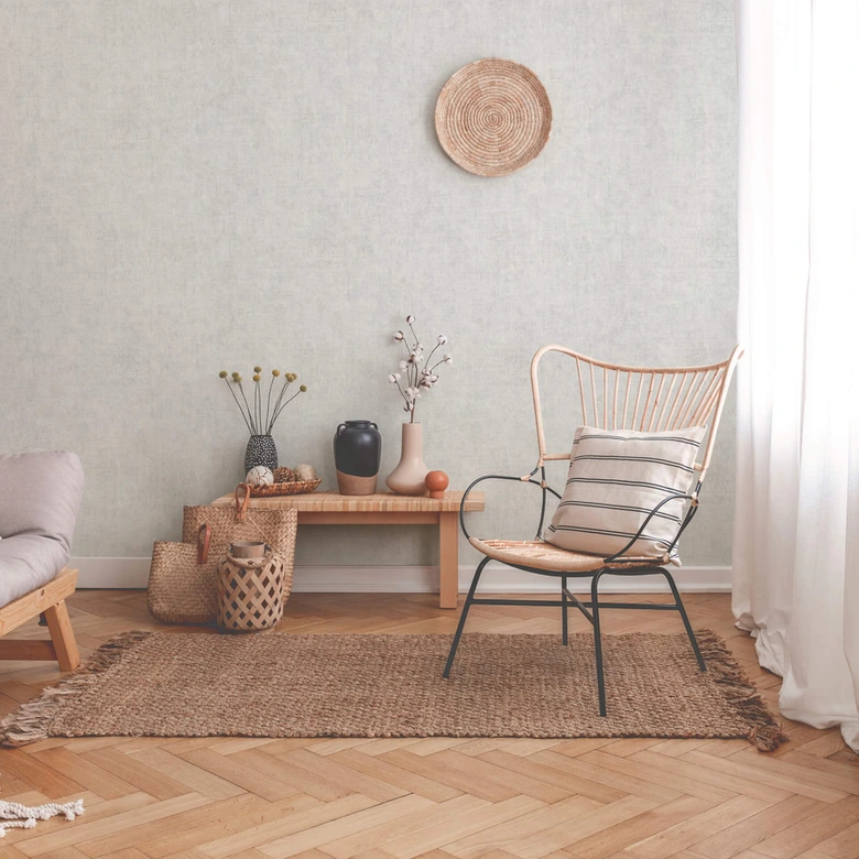 Livingwalls Vliestapete New Walls Cosy & Relax Unitapete einfarbig grau, weiß 