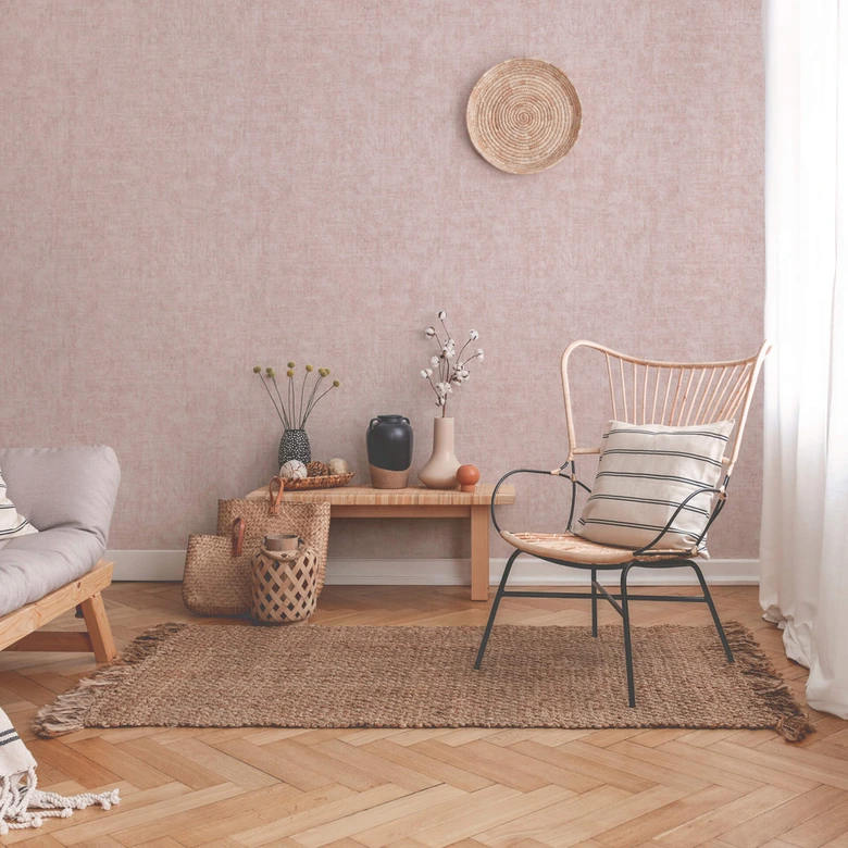 Livingwalls Vliestapete New Walls Cosy & Relax Unitapete einfarbig rosa 