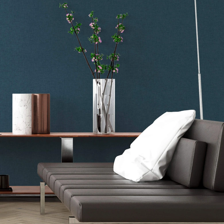 Livingwalls Vliestapete New Walls Unitapete einfarbig blau 