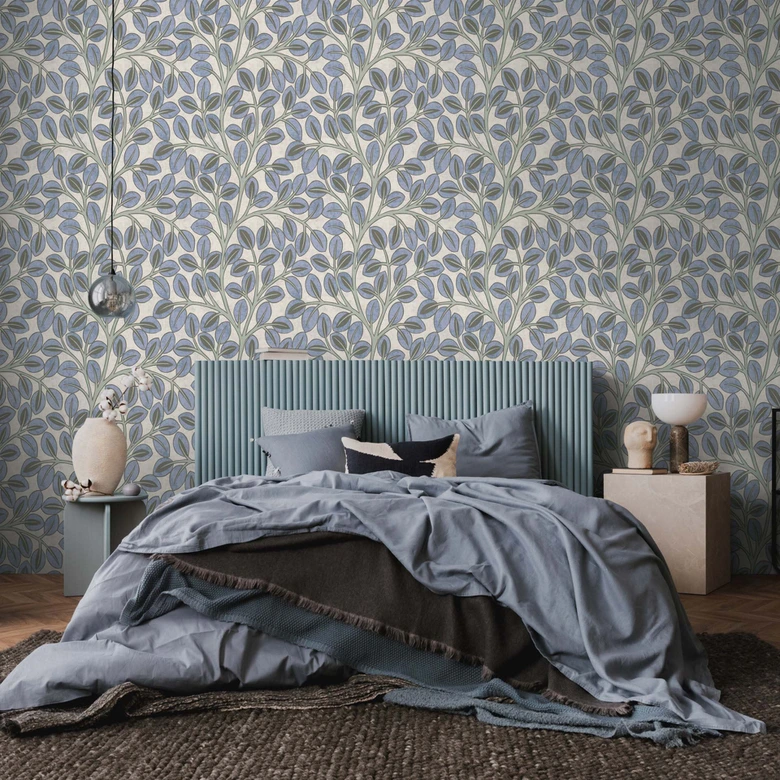 Tapete Vlies botanisch - dezentes Blätterdesign in Taupe & Steingrau 