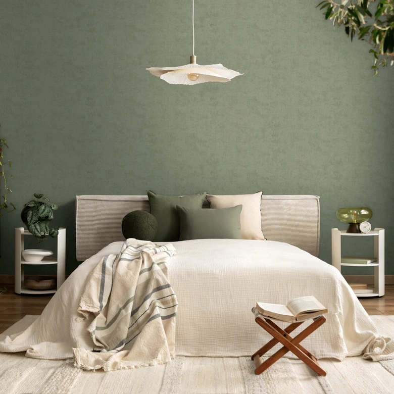 Vlies Tapete floral - markantes Retro-Muster in Steingrau & Naturton 