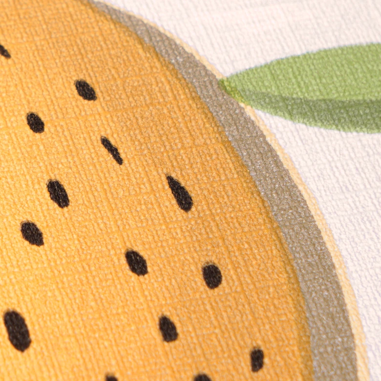 Papier peint citron Beige Jaune Vert - Papier peint intissé motif fruits méditerranéen 