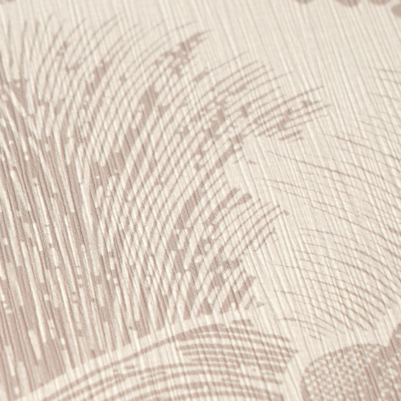 Papier peint paysage crème taupe - Papier peint intissé illustré avec motif naturel 