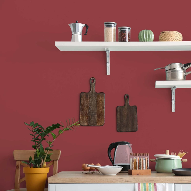 Rot Wandfarbe seidenmatt I Perky Pomegranate | leidenschaftlich und voller Energie | THE COLOR KITCHEN 