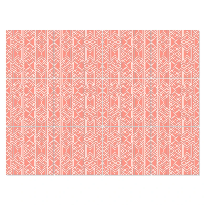 Stickers pour carrelage Fredriksson - Art Deco Abricot - Set de 12 