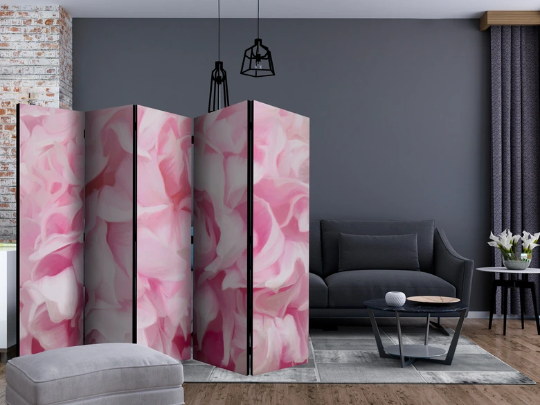Paravent Séparation de pièce - Azalée (rose), 3 pièces 