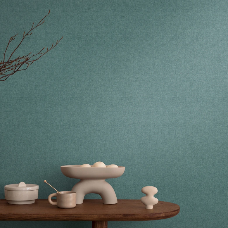 COSMOPOLITAN papier peint intissé bleu turquoise métallisé - papier peint monochrome moderne 