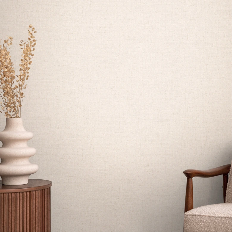 COSMOPOLITAN Unitapete Naturbeige mit feiner Struktur - Vliestapete Schlafzimmer 