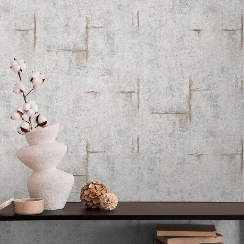COSMOPOLITAN papier peint gris imitation béton - papier peint intissé style industriel salon 