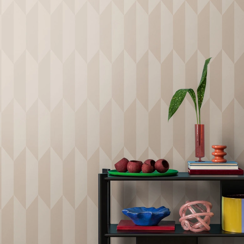 COSMOPOLITAN 3D tapet vardagsrum beige metallic - skimrande Icke-vävd tapet 