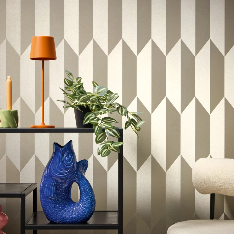 COSMOPOLITAN 3D wallpaper silver with metallic effect - shimmering non-woven wallpaper  
