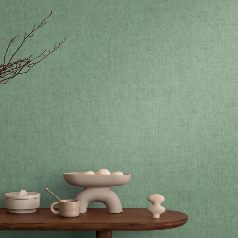 Tapeta COSMOPOLITAN monochromatyczna miętowa zieleń - nowoczesna tapeta z włókniny do salonu 