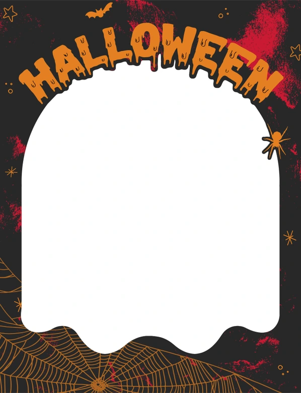 Fotorahmen Halloween mit Spinnennetz - personalisierbar 