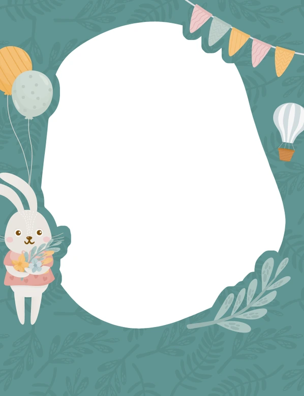 Fotorahmen Kindergeburtstag mit Hase - personalisierbar 
