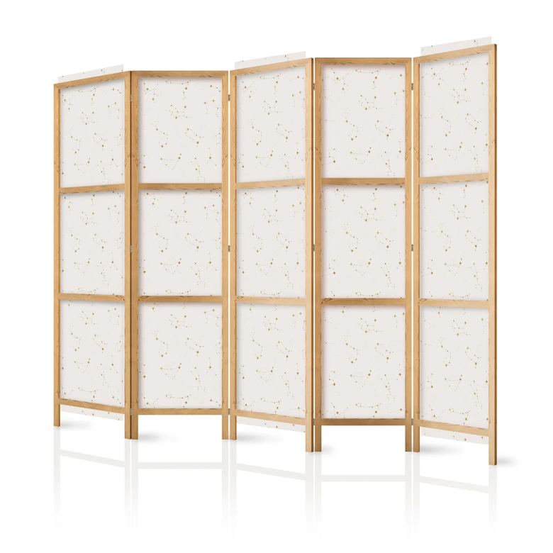 Paravent, Raumteiler freistehend, Trennwand - Star Map - Delicate Constellations in Warm Shades 