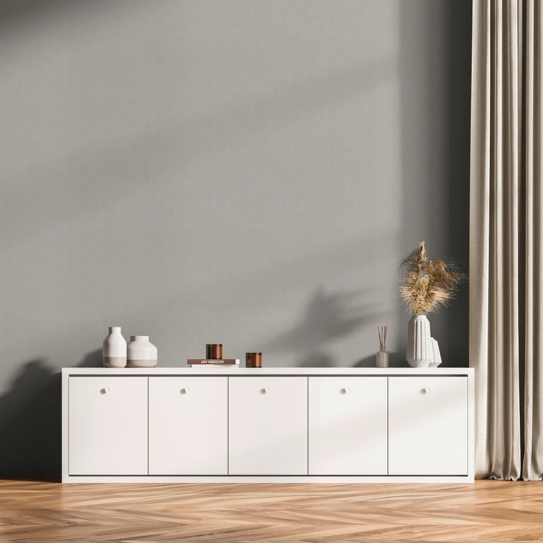 3D wallpaper wave pattern silver gray - modern non-woven wallpaper with a glossy texture 