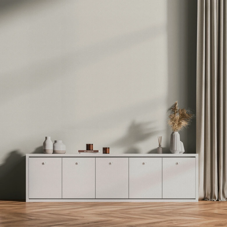 3D wallpaper with line pattern white silver - non-woven wallpaper modern glossy 